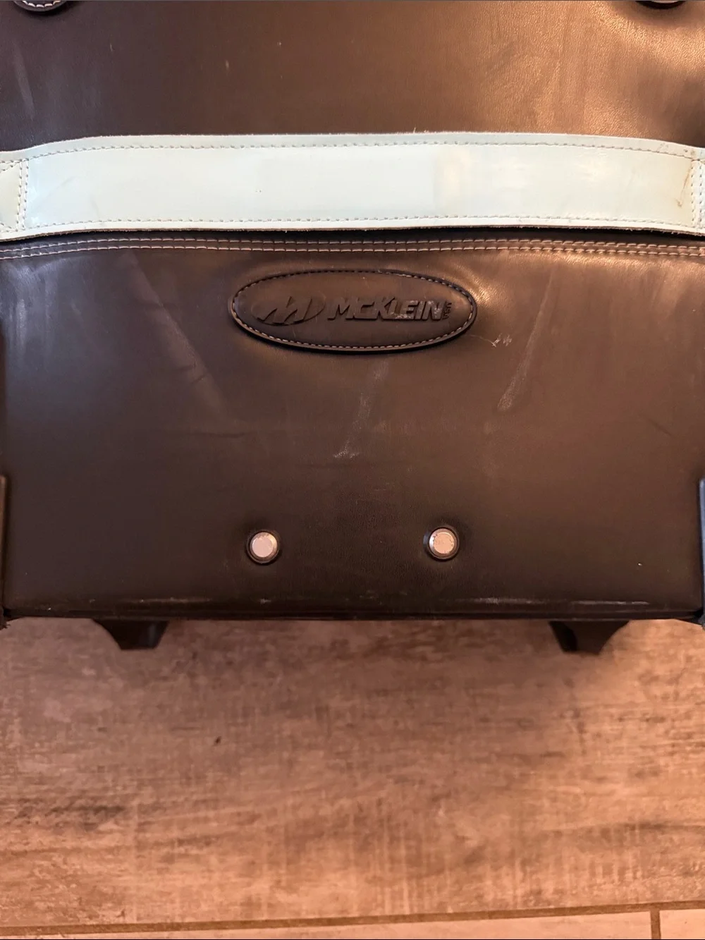 McKlein Sky Blue Rolling Leather Computer Bag Top-Handle & Shoulder Strap
